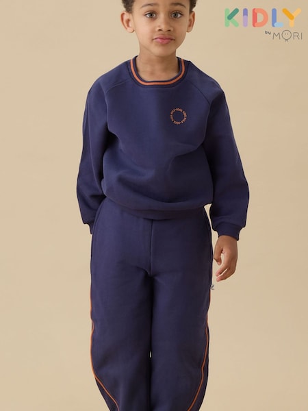 Blue - Kidly By Mori Supersoft Jersey Sweatshirt