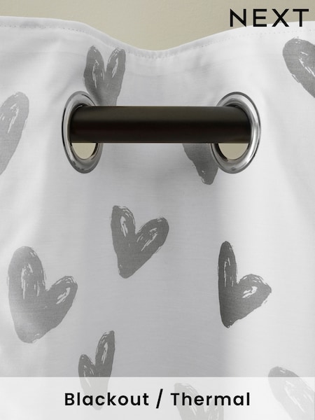 Grey Hearts Blackout/Thermal Eyelet Curtains (692185) | $72 - $159
