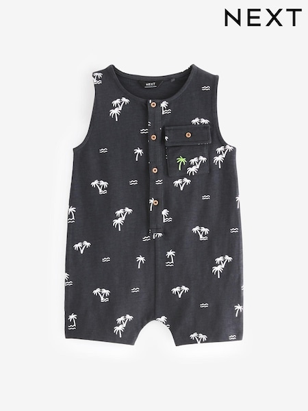 رمادي/أبيض نخيل - All-Over Print 100% Cotton All-In-One (3mths-7yrs) (692655) | ‏42 د.إ.‏ - ‏ 49‏ د.إ.