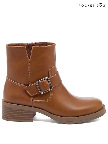 Brown - Rocket Dog Freddie Titan Pu Ankle Boots