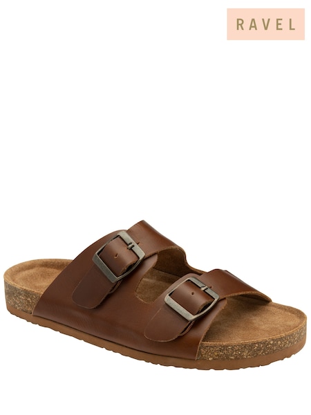 Ravel Brown Leather Toe Post Sandals (692873) | €34