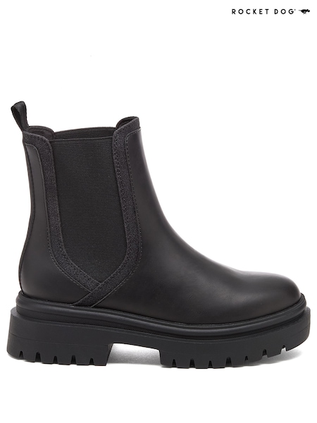 Black - Rocket Dog Drake Pu Chelsea Boots