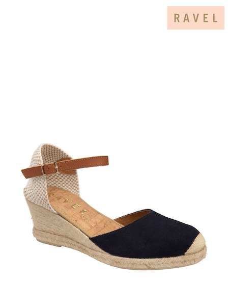 Ravel Blue Ankle Strap Wedge Espadrilles (692937) | €95