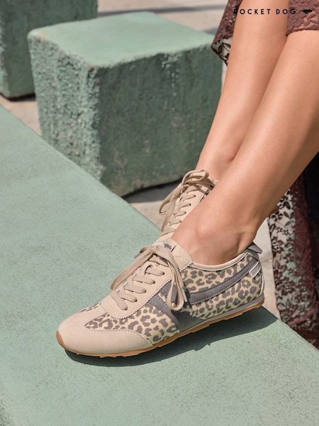 لون طبيعي - Rocket Dog Destin Patsy Leopard/pu Suede Trainers