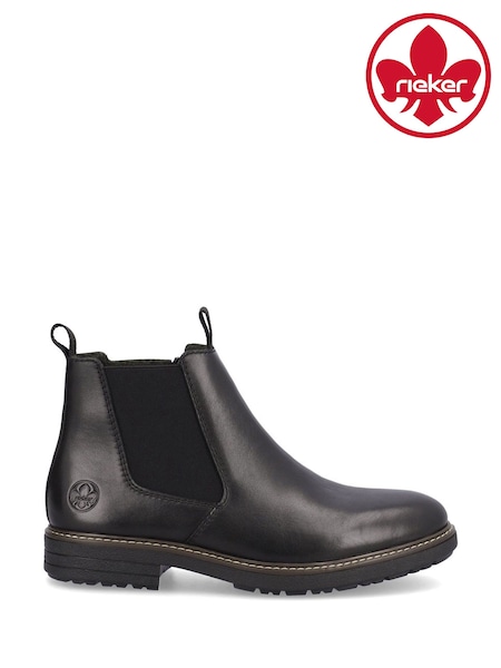 Black - Regular Rieker Elastic & Inside Zip Boots