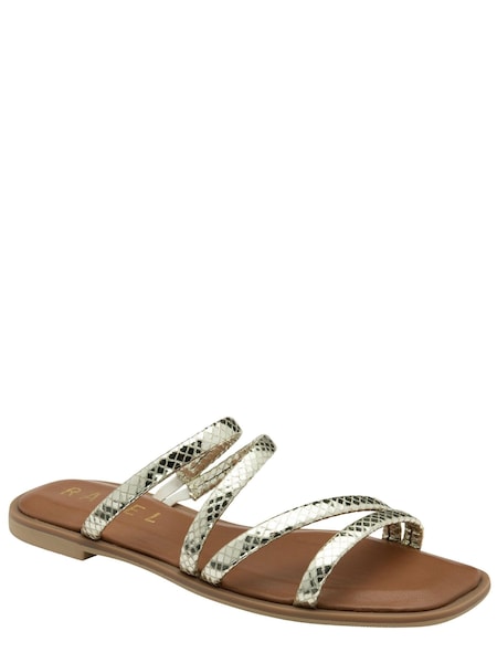 Ravel Silver/Brown Flat Strappy Mule Sandals (693197) | €38