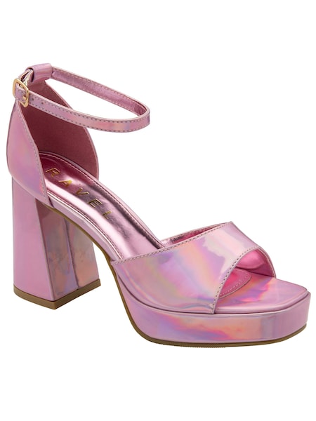 Ravel Pink Platform Open Toe Ankle Strap Sandals (693234) | 123 QAR