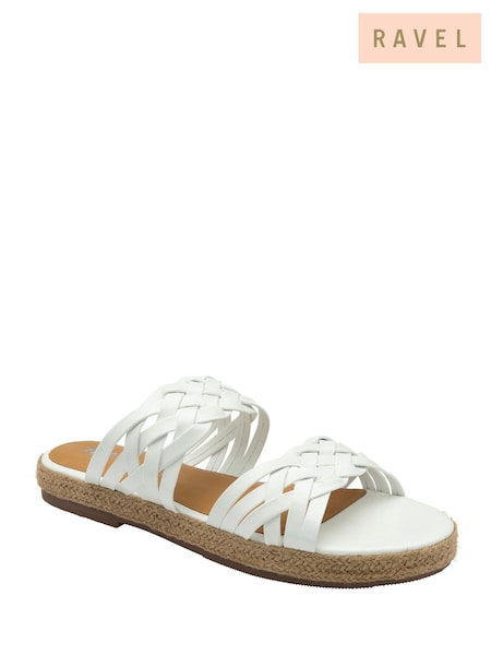 Ravel White Flat Mule Sandals (693347) | €27