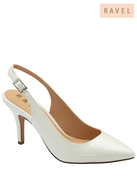 Ravel White Slingback Stiletto Court Shoes (693503) | 297 QAR