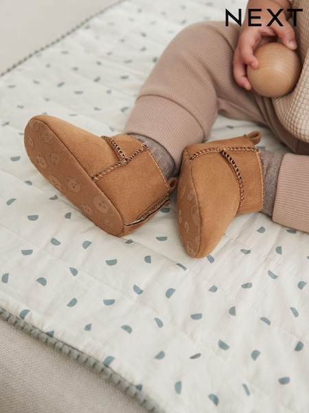 חום בהיר - Warm Lined Baby Boots (0-2mths) (693622) | ‏38‏₪ - ‏42‏ ₪