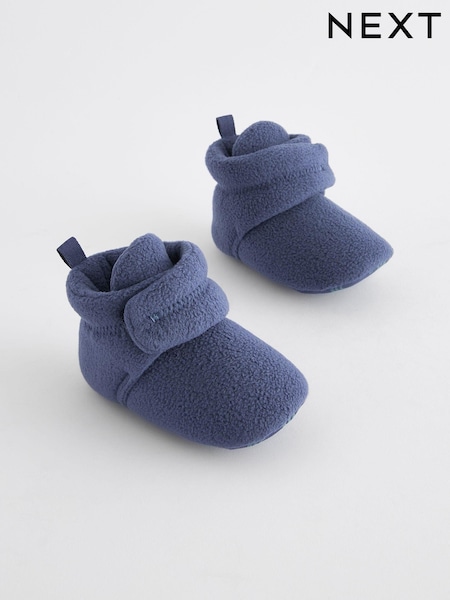 Blue Fleece Cosy Wrap Baby Slipper Boots (0-2mths) (693671) | €7 - €8