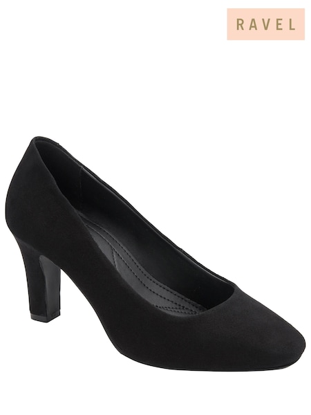 Black - Ravel Suede Block-heel Court Shoes