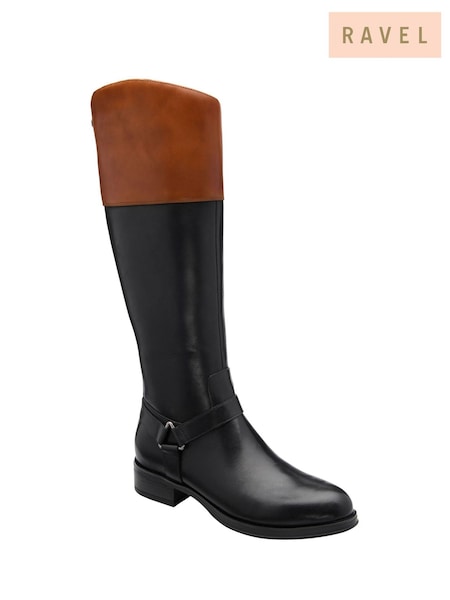 Μαύρο - Ravel Leather Knee-high Μπότες