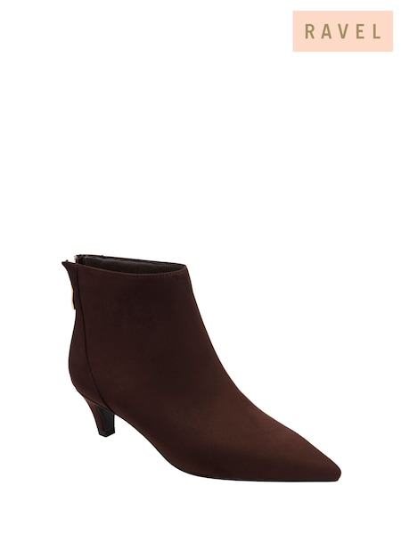 بني - Ravel Microfibre Pointed-toe Ankle Boots