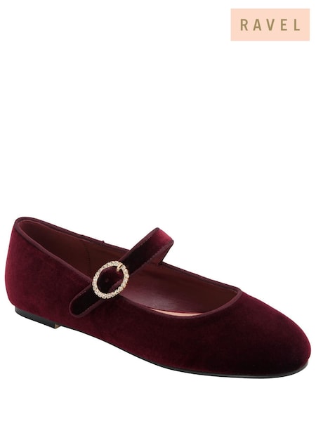 Red - Ravel Velvet Flat Shoes