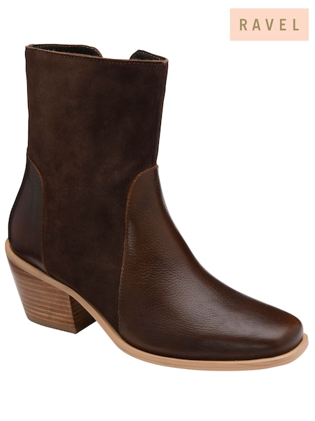 Brown - Ravel Suede & Leather Ankle Boots