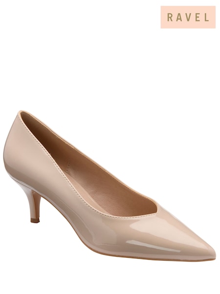 Beige - Ravel Patent Kitten-heel Court Shoes