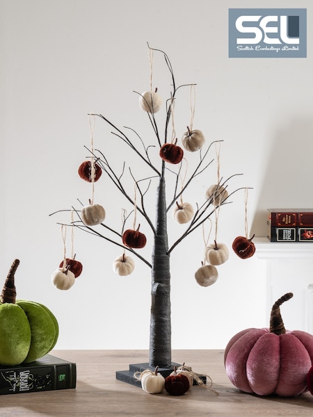 Scottish Everlastings Ltd Hanging Velvet Pumpkins Set