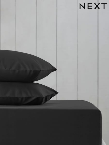 Black Cotton Rich Deep Fitted Sheet (694673) | €13 - €21