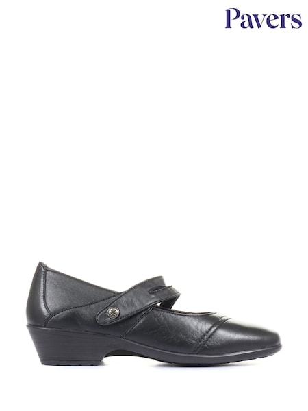 Pavers Wide Fit Leather Mary Jane Shoes With Split Strap (694898) | ‏301 ر.س.‏