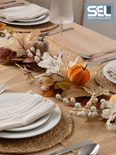 Scottish Everlastings Ltd Neutral Velvet Pumpkins Garland