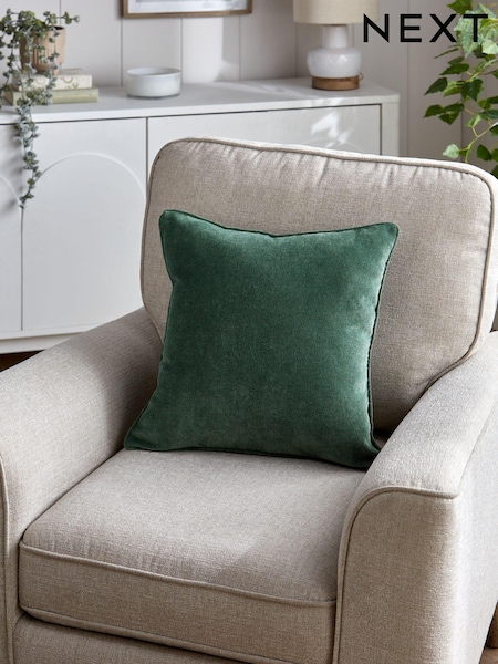 Dark Green 45 x 45cm Soft Velour Cushion (695054) | 39 QAR