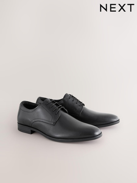 Sort - Standard pasform - Leather Plain Derby Shoes (695235) | DKK400
