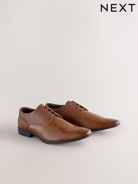 Tan Brown Standard Fit Derby Lace-Up Shoes (695243) | LEI 236
