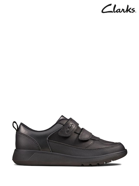 Clarks Black Multi Fit Leather Scape Flare Kids Shoes (695299) | €27