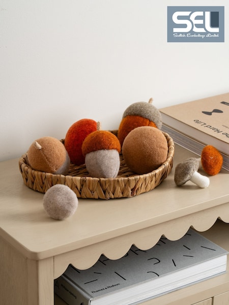 Scottish Everlastings Ltd Felt Acorns & Toadstools Set With Tray
