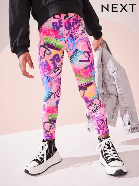 Pink Graffiti Printed Leggings (3-16yrs) (695787) | €7 - €14