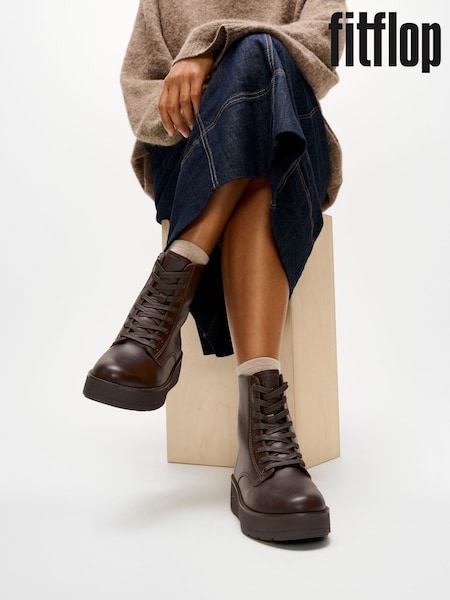 Brown - Fitflop Gen-ff Roam Leather Lace Up Boots