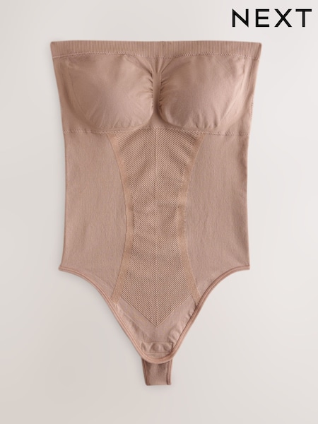 Rosa nude pastel - Bodi de palabra de honor con efecto firme en el vientre