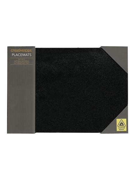 Set of 2 Black Granite Placemats (696414) | €26