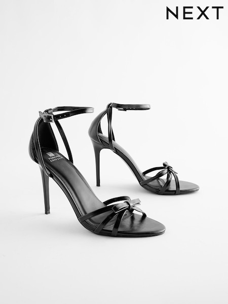 Black Forever Comfort® Barely There Bow Stiletto Sandals (696499) | €20