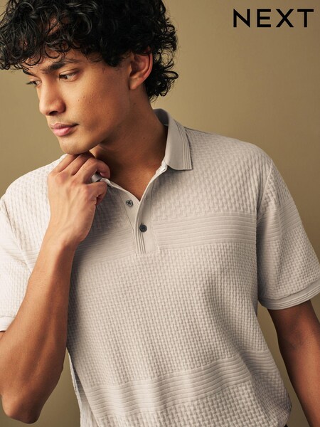 Neutral Textured Block Polo Shirt (696553) | €9