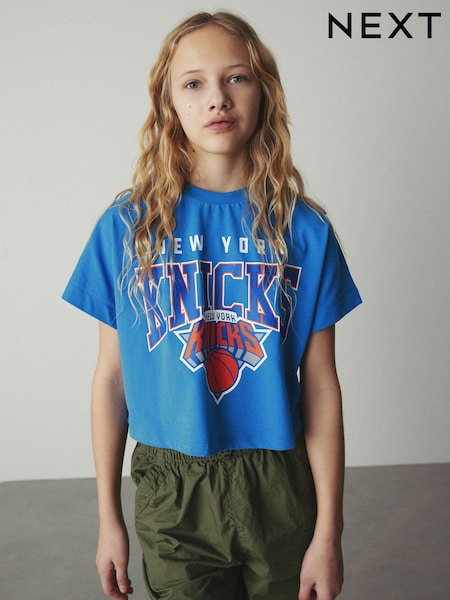 Blue New York Knicks NBA Boxy Graphic T-Shirt (3-16yrs) (696779) | AED15 - AED20