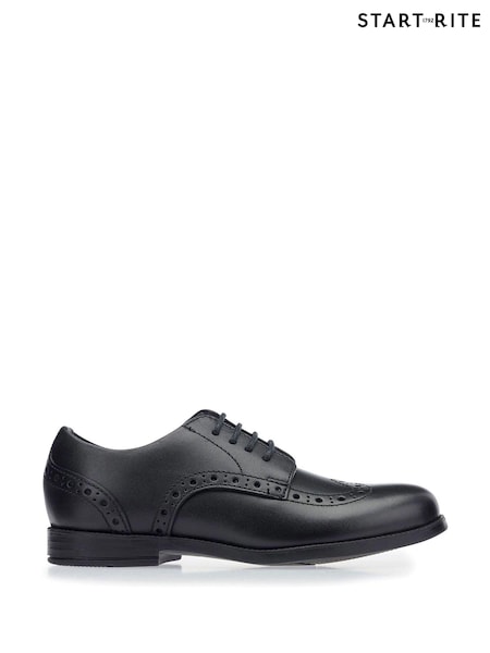 Start-Rite Pri Brogue Lace-up Black Leather School Shoes F & G Fit (696831) | €73