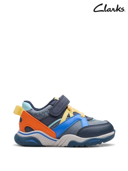 Clarks Grey Standard Fit (F) Feather Pace Trainers (696952) | €21.50