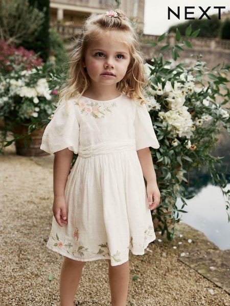 Embroidered Cotton/linen Blend Dress (3mths-10yrs) (697782) | 28 € - 35 €
