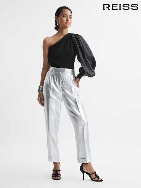 Reiss Renee One-Shoulder Blouson Sleeve Ruche Top (698012) | ‏1,354 د.إ.‏