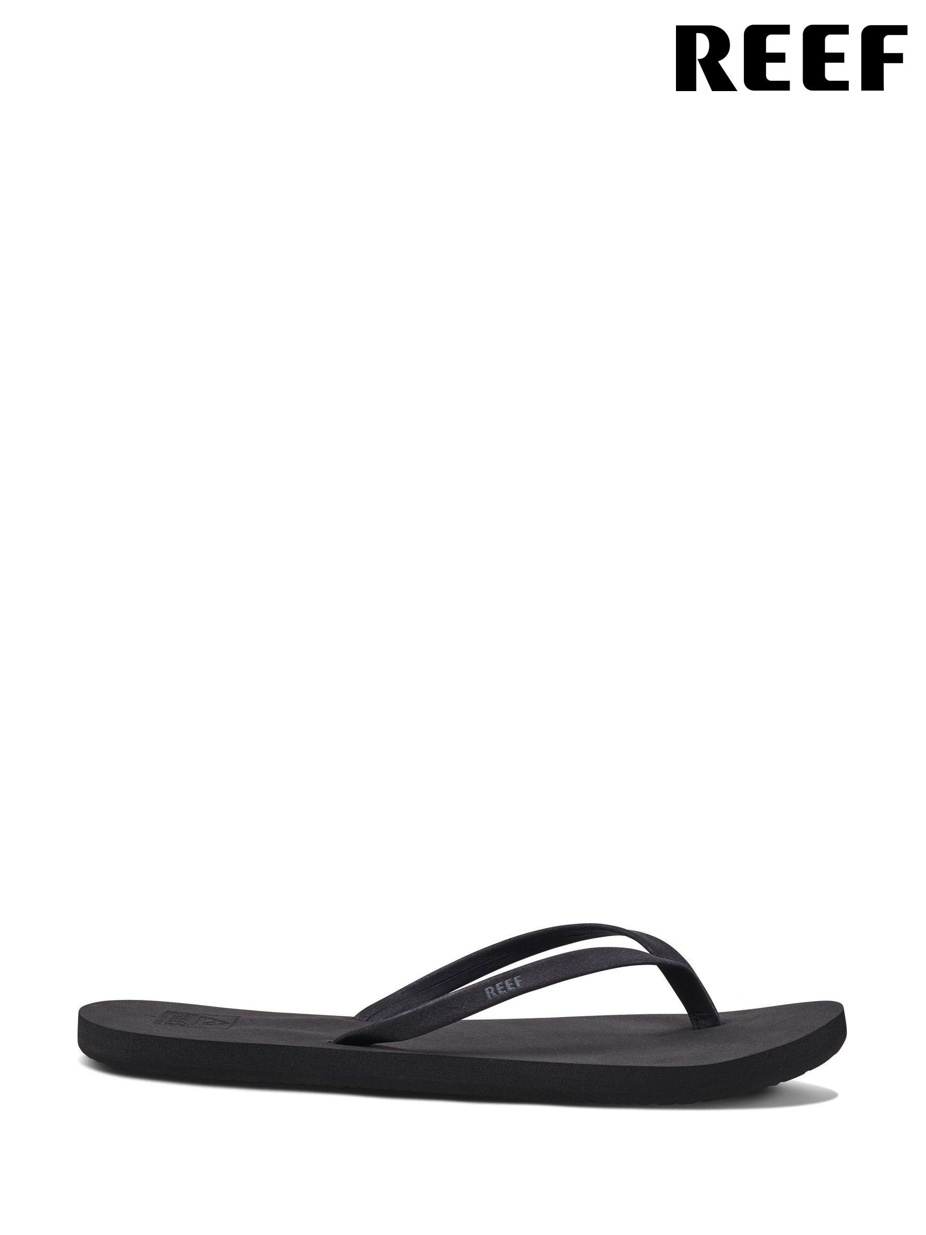 Reef flip flops black womens on sale