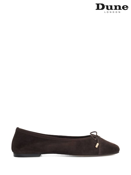 Brown - Dune London Leather Haliah Ballet Pumps