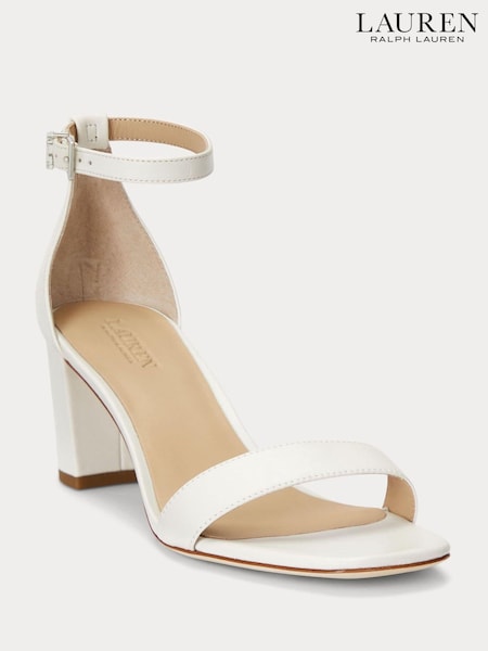 Кремовый - Lauren Ralph Lauren Logan Leather Heeled Sandals (698163) | €49