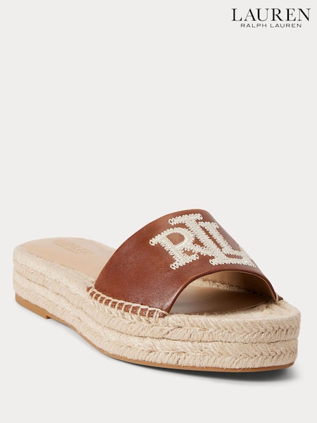 Lauren Ralph Lauren Tan Brown Polly Espadrille Sliders (698183) | €83