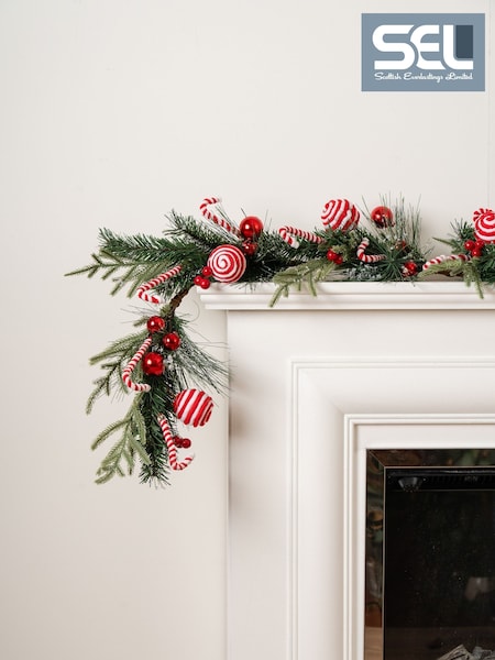 Scottish Everlastings Ltd Candy Cane Garland Christmas Decoration