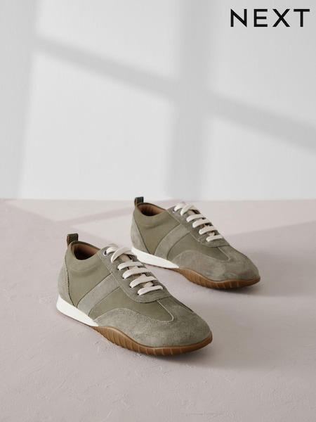 zelena - Signature Leather Slim Sole Retro Trainers (698273) | € 37