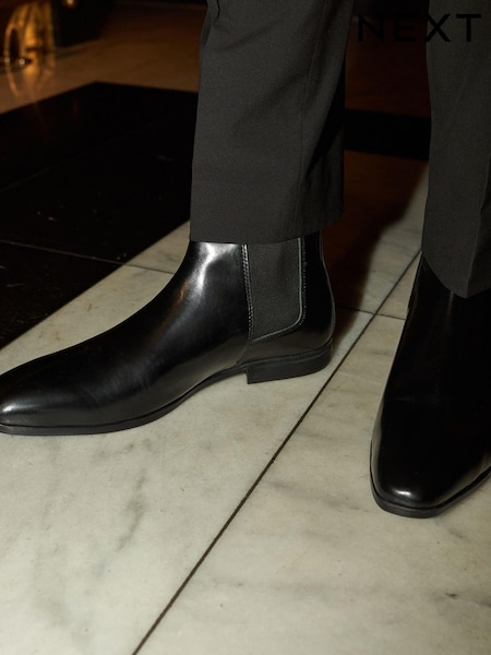 Black Leather Chelsea Boots (698413) | €21.50