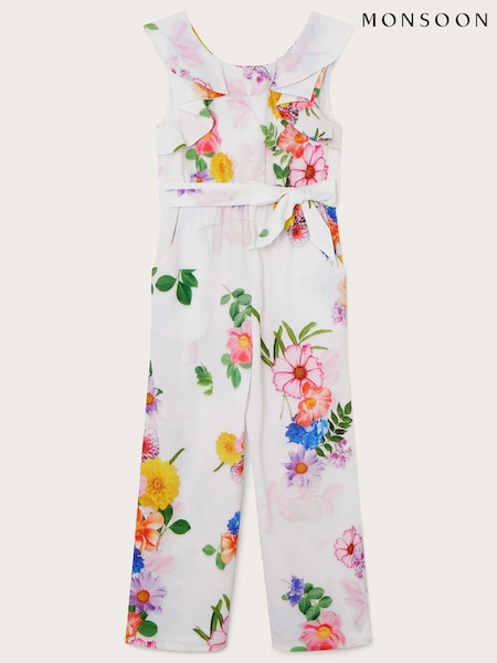 Monsoon Natural Digi Print Frill Jumpsuit (698468) | €20 - €21.50