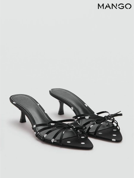 Black - Mango Polka Dot Kitten Heels